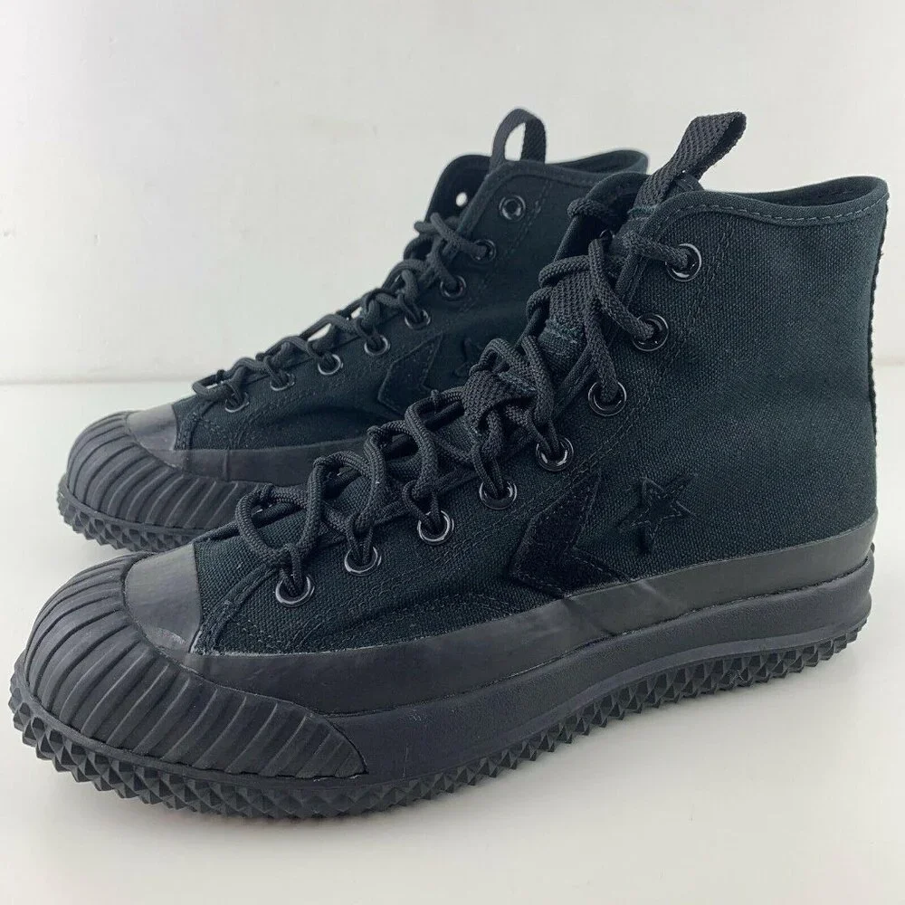 Converse High Tops Mens Size 9 Bosey MC Womens 10.5 Triple Black Water Repellent